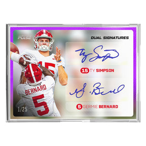 2025 Pulse On Demand Dual Signatures – Ty Simpson & Germie Bernard Autograph Card