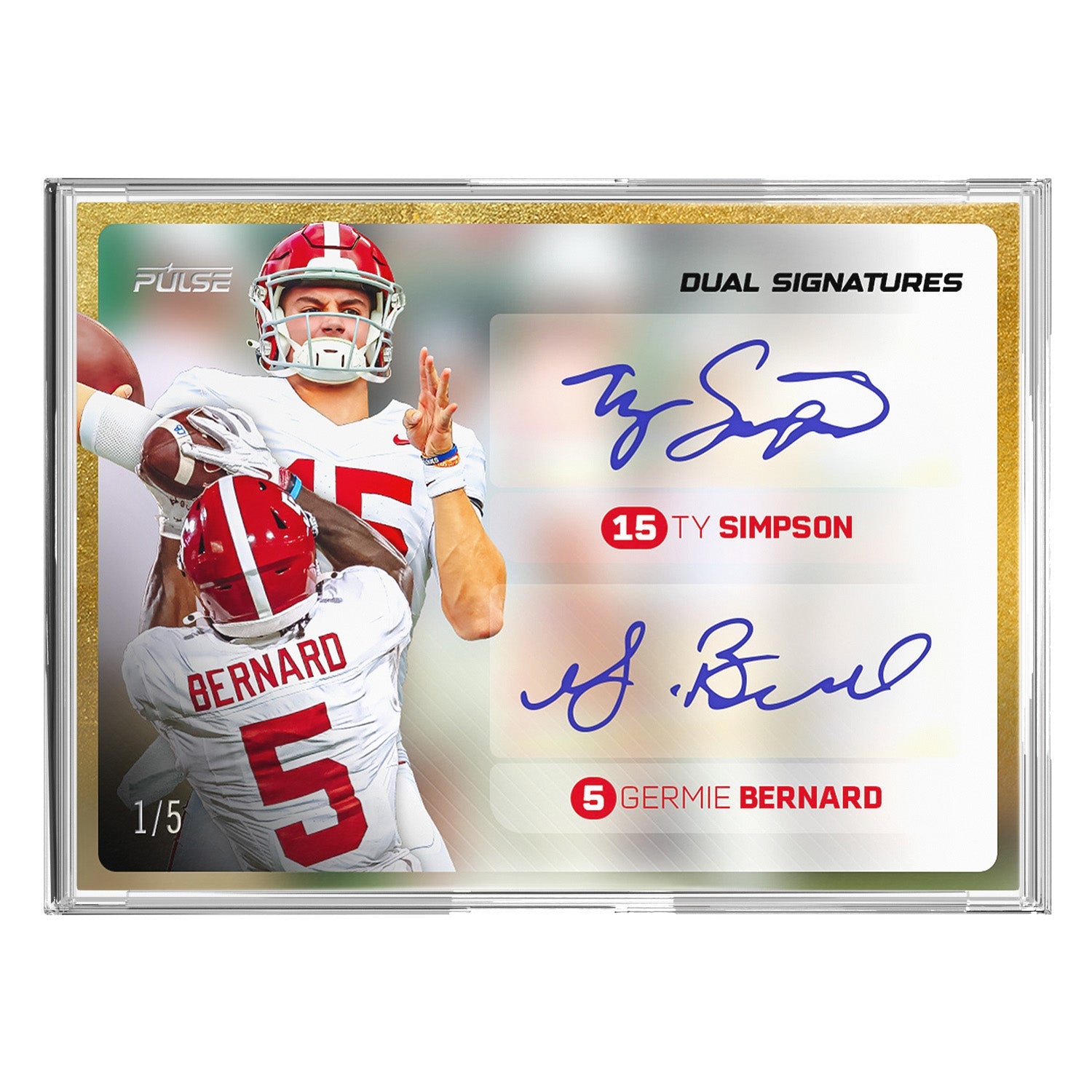 2025 Pulse On Demand Dual Signatures – Ty Simpson & Germie Bernard Autograph Card