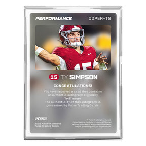 2025 Pulse On Demand Ty Simpson Performance Autograph Card
