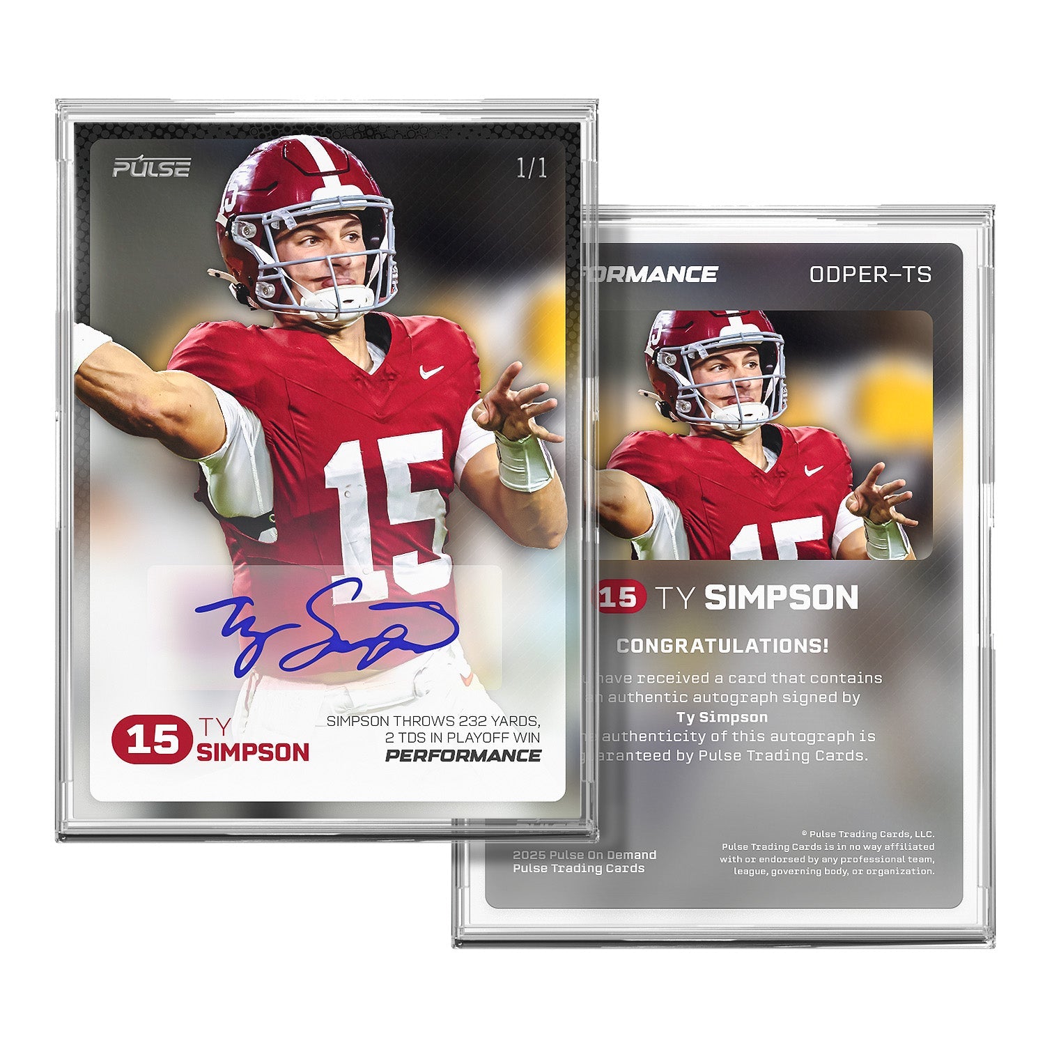 2025 Pulse On Demand Ty Simpson Performance Autograph Card