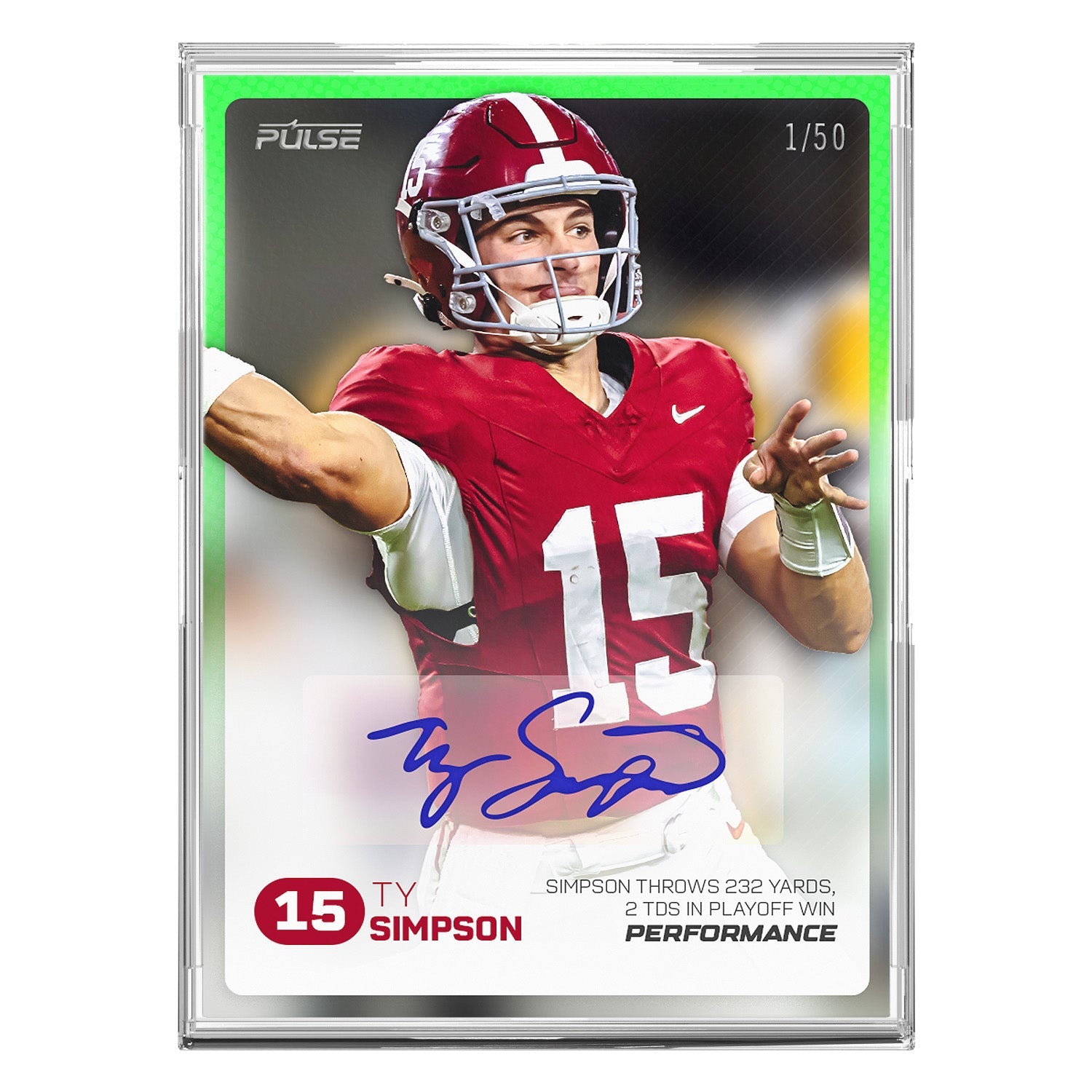 2025 Pulse On Demand Ty Simpson Performance Autograph Card