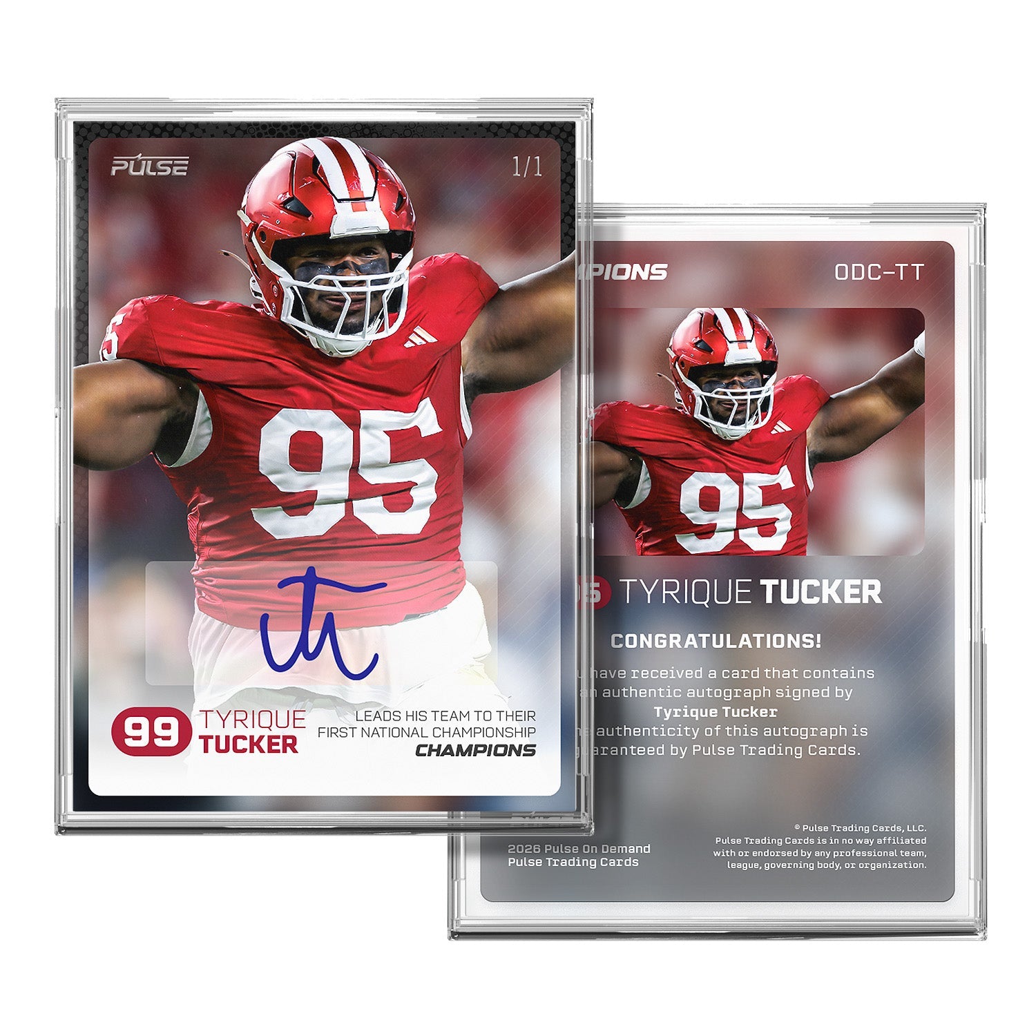2026 Pulse On Demand Tyrique Tucker Autographed Champions Card