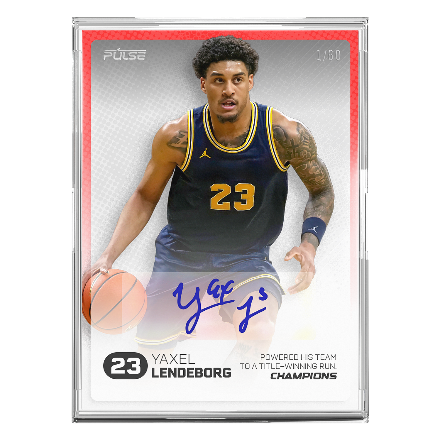 2026 Pulse On Demand Yaxel Lendeborg Autographed Champions Card