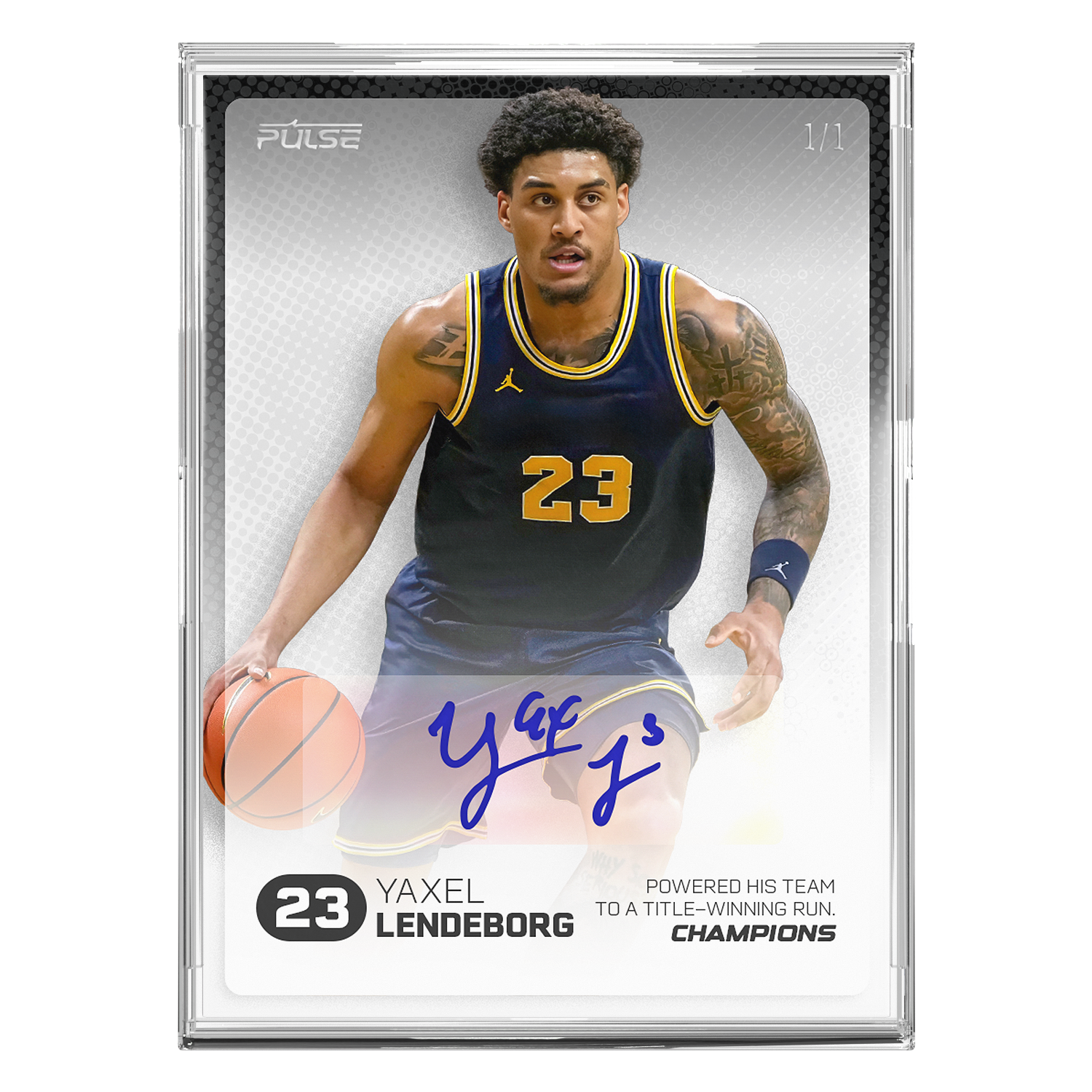 2026 Pulse On Demand Yaxel Lendeborg Autographed Champions Card