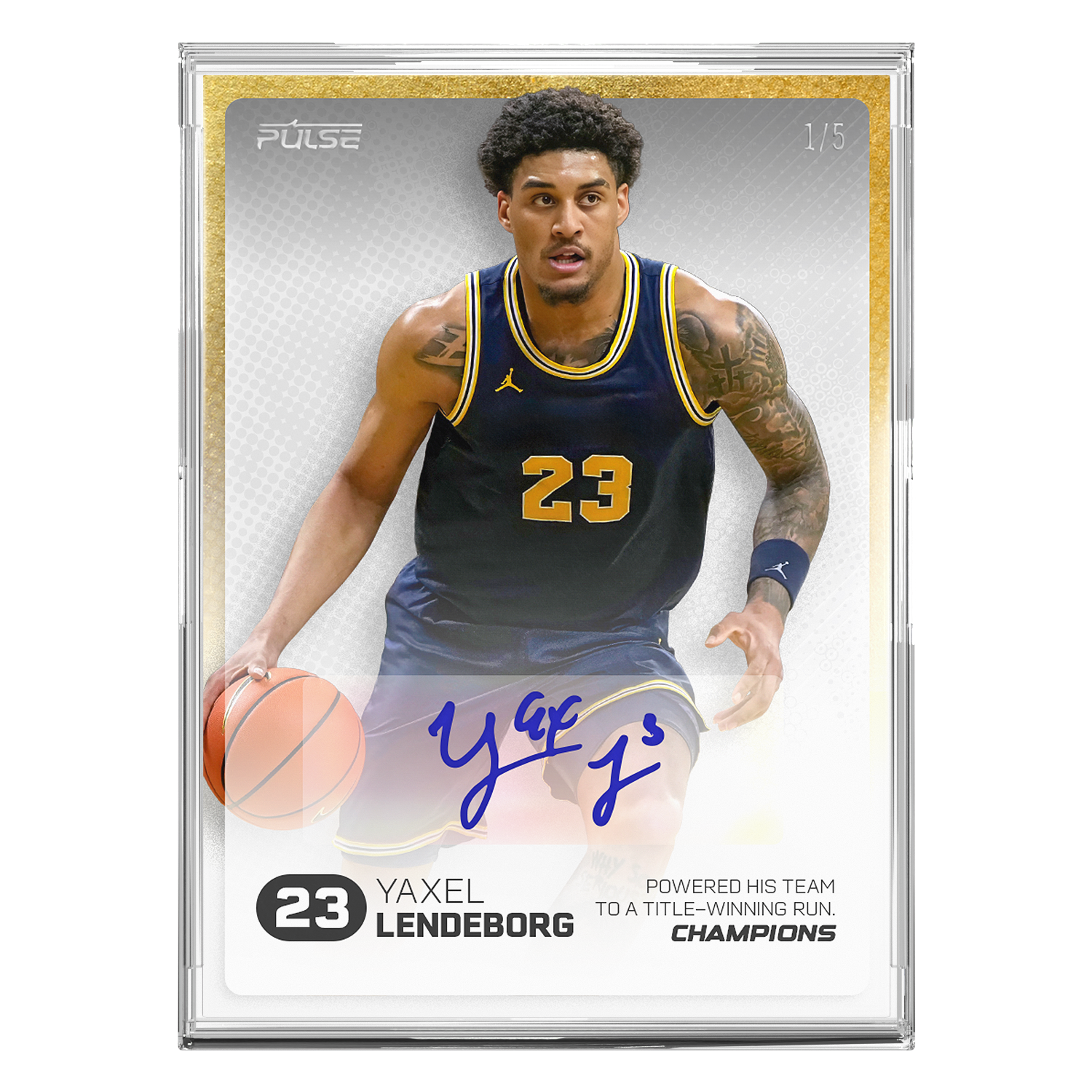 2026 Pulse On Demand Yaxel Lendeborg Autographed Champions Card