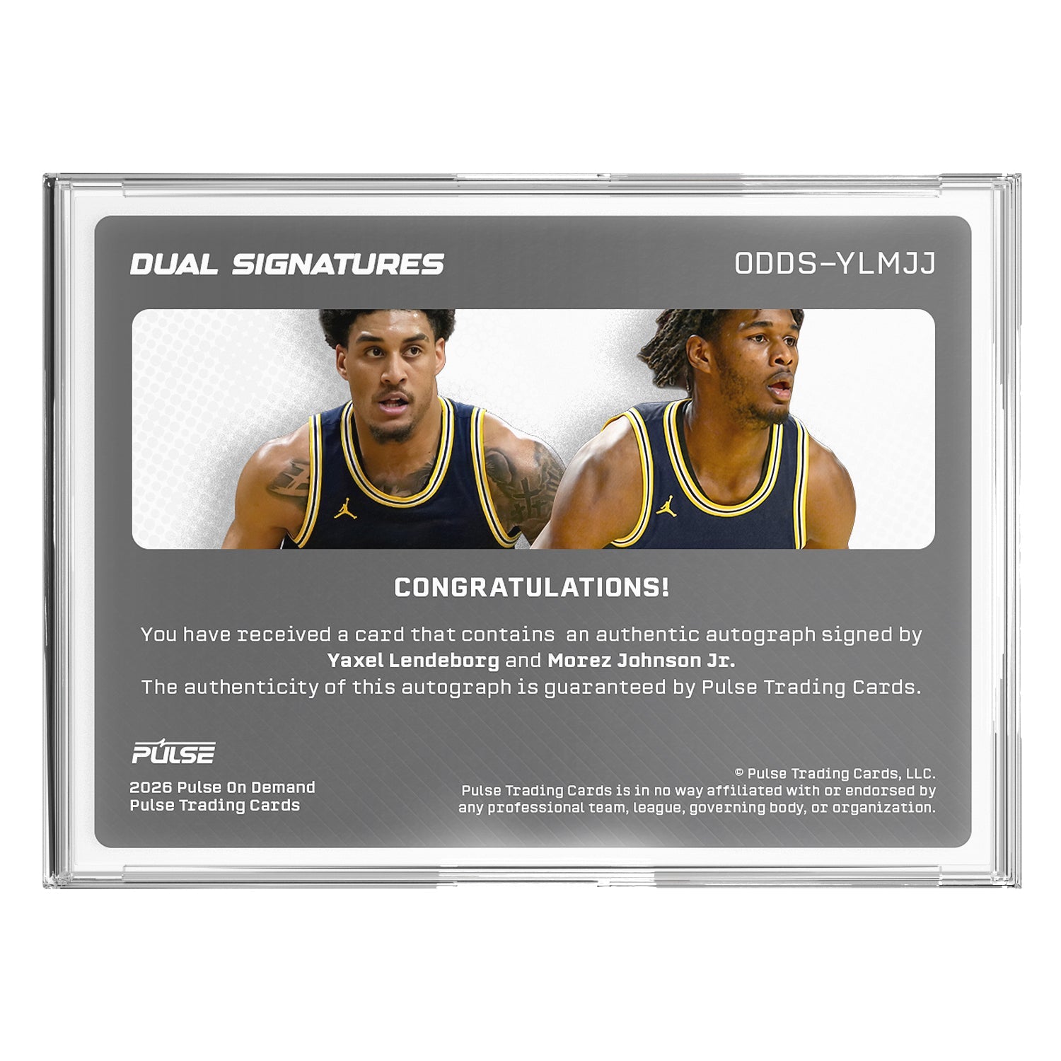 2026 Pulse On Demand Dual Signatures – Yaxel Lendeborg & Morez Johnson Jr. Autograph Card
