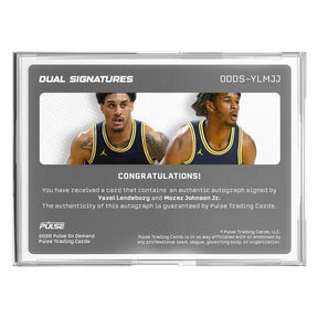 2026 Pulse On Demand Dual Signatures – Yaxel Lendeborg & Morez Johnson Jr. Autograph Card