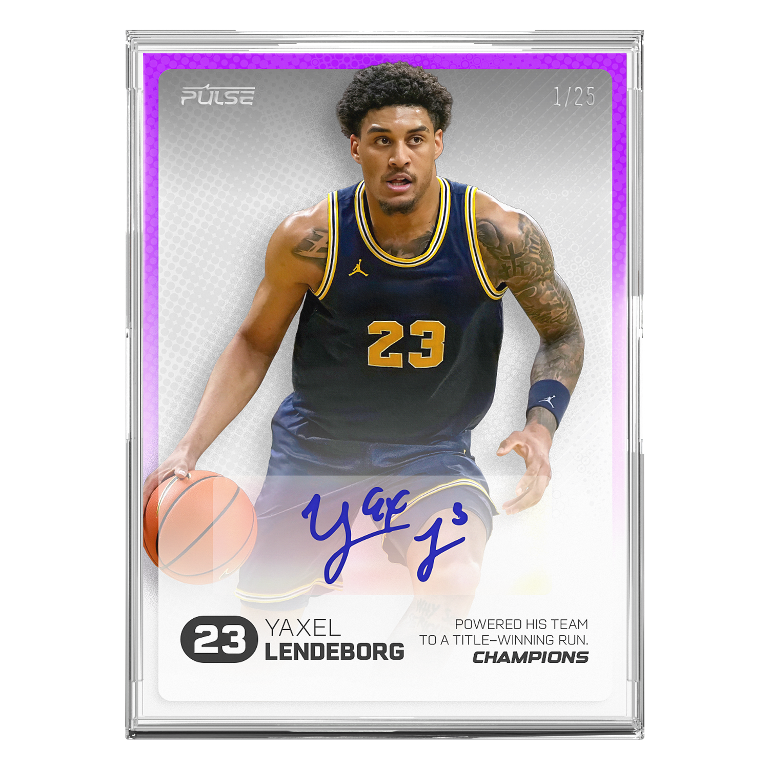 2026 Pulse On Demand Yaxel Lendeborg Autographed Champions Card