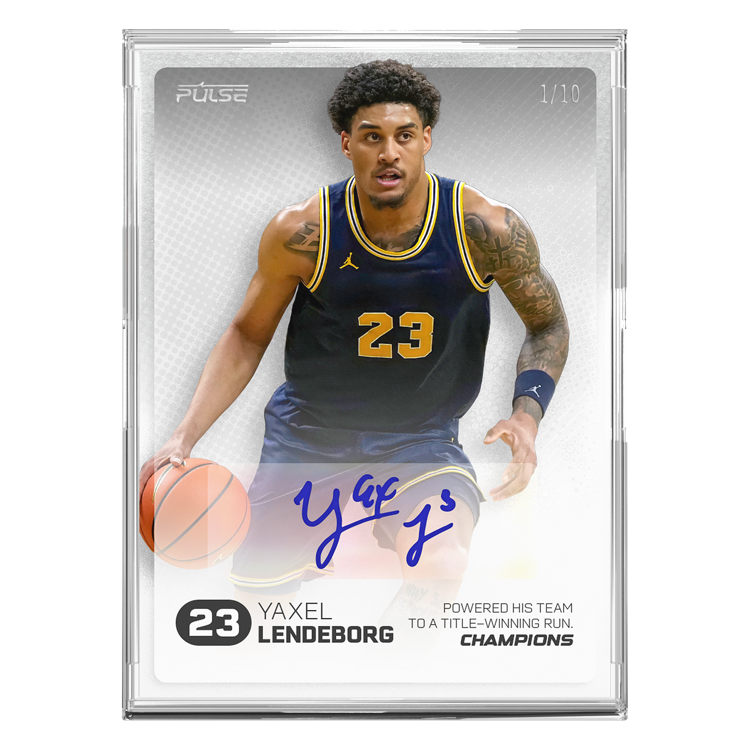 2026 Pulse On Demand Yaxel Lendeborg Autographed Champions Card