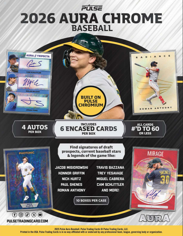 2026 Pulse Aura Chrome Baseball Hobby Box *PRESALE*