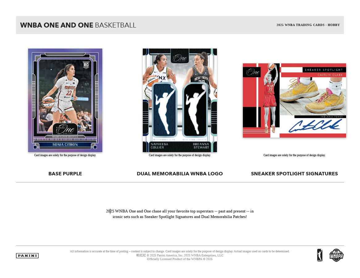 2025 Panini One and One WNBA Basketball Hobby Box