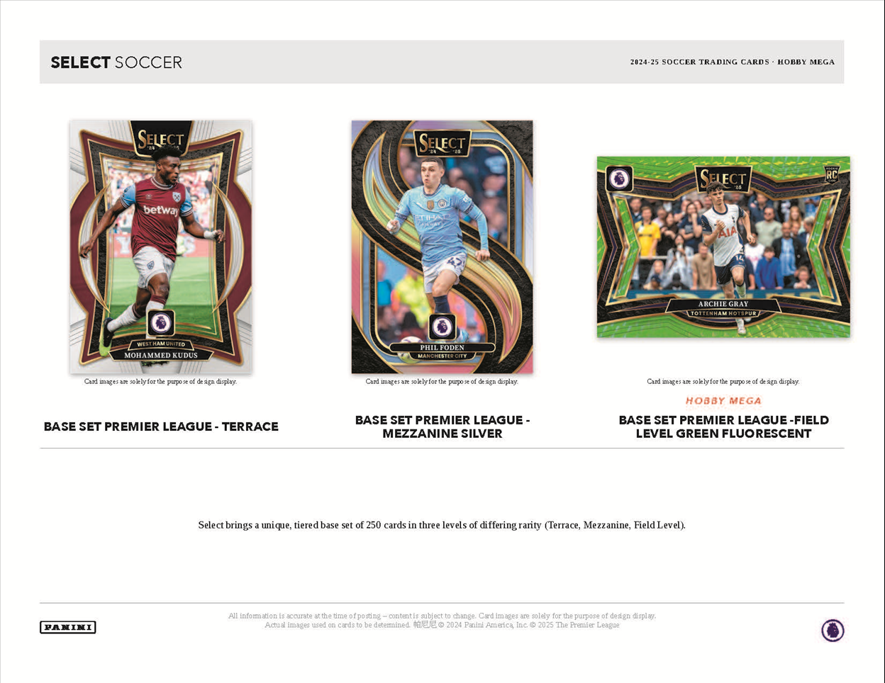 2024/25 Panini Select English Premier League EPL Soccer Hobby Mega 20-Box Case
