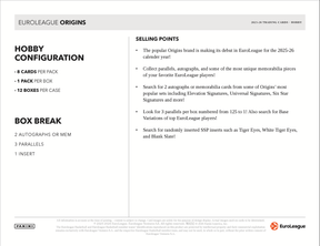 2025-26 Panini Origins Euroleague Hobby 12-Box Case